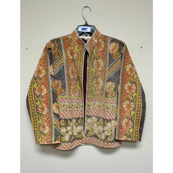 Kantha Jacket Vintage Handmade 100% cotton Patchwork Jacket Floral Heritage